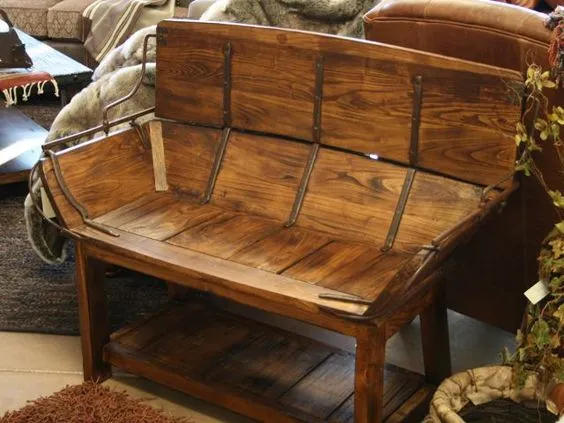 Bancă din tablă și spătar complet